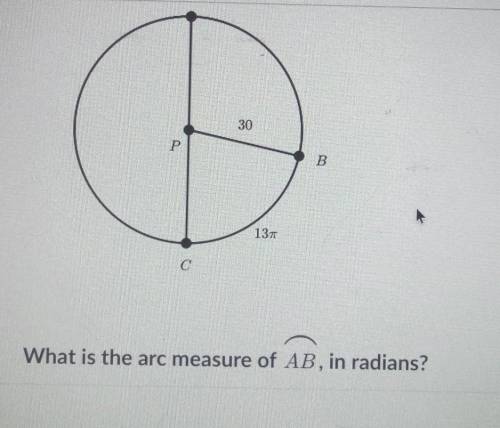 In the figure below ac is a diameter of circle p. The radius of circle p is 30 units. The arc length