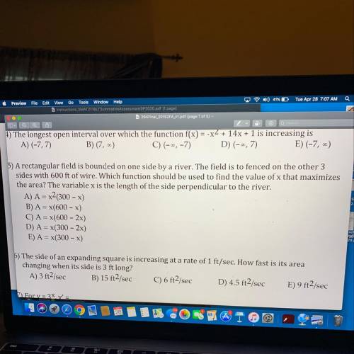 I need help on number 5 for my practice exam
