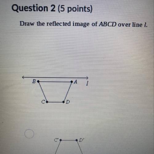 Draw the reflected image of ABCD over line l.