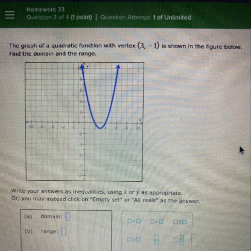 I need the domain and range of that graph