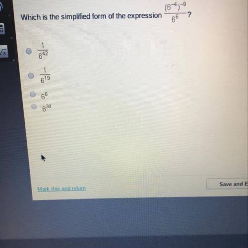 (64,-9 Which is the simplified form of the expression 26 Help pls!!!