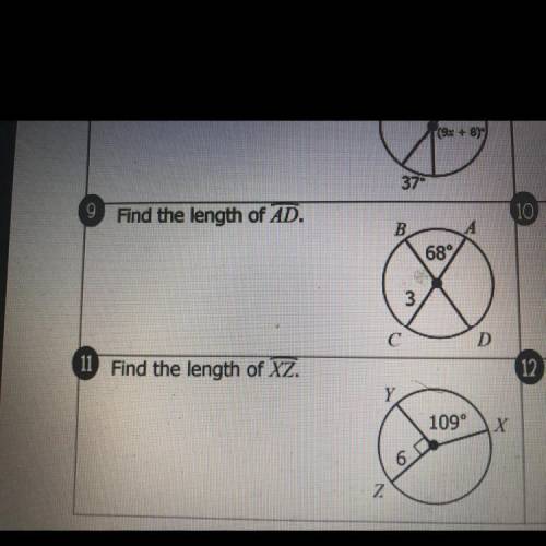 Find the length of AD and XZ