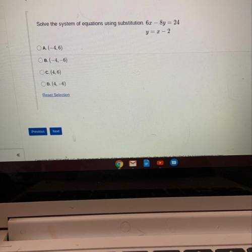Solve the systems of equations using substitution  Help me ASAP please