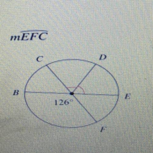 Find the measure of the arcs. Also determine the mDE for each question. mCFD mEFC