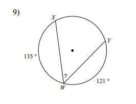 Inscribed Angles: Find the measure of the arc or angle indicated.