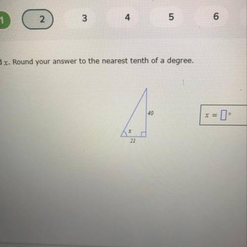 Find x. Round your answer to the nearest tenth of a degree. Lo 40