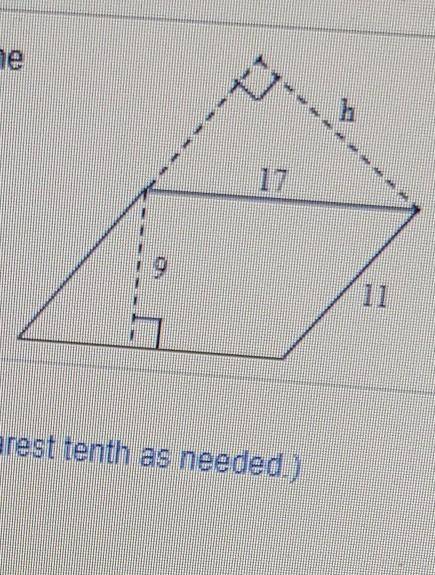 Find the value of h for the parallelogram to the right