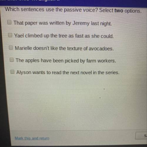 Which sentence use the passive voice?