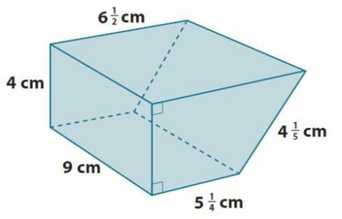 1. Find the surface area of this prism. Leave your answer as a mixed number in simplest form. Please
