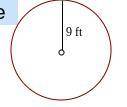 Find the area of this circle. Use 3.14 for pi. The area of the circle is