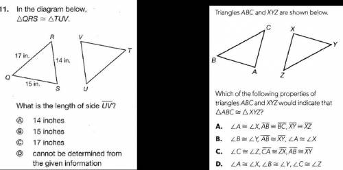 1.)Which method listed below could not be used to prove that two triangles are congruent?  a. Prove