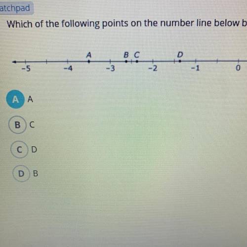 Which of the following points on the number line below best approximates the value of -v 7?