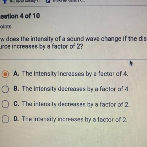 How does the intensity of a sound wave change if the distance from the source increases by a factor