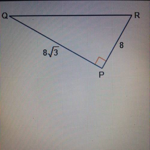 Consider triangle PQR. What is the length of the side QR?