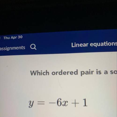 Which ordered pair is a solution of the equation ?