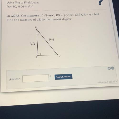Help please !! using trig to find angles