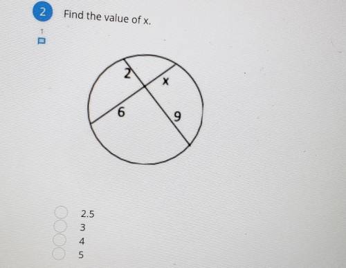 Find the value of x.A)2.5B)3C)4D) 5