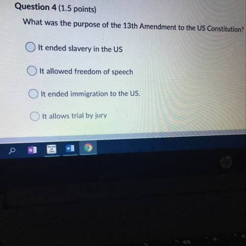 PLS HELP :( What was the purpose of the 13th Amendment to the US Constitutio It ended slavery in the