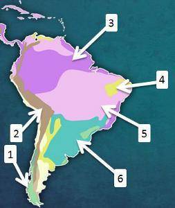 The humid subtropical climate region is label with the number _______ on map below.A. 1B. 3C. 4D. 6
