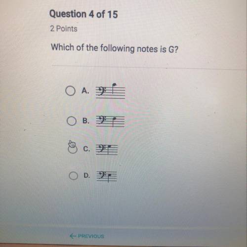 Which of the following notes is G?