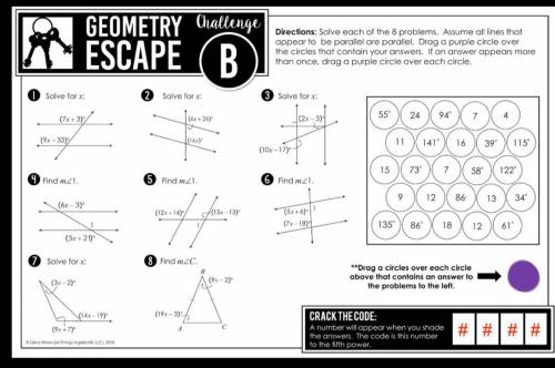 Geometry end of year review escape room: room B