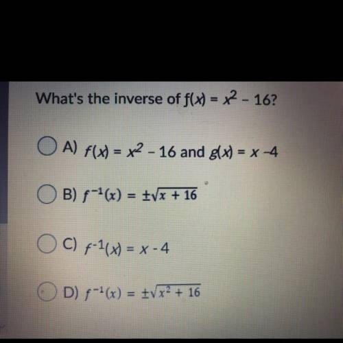 What's the inverse of f(x) = x - 16?