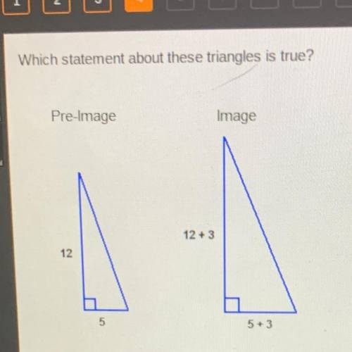Which statement about these triangles is true?  HELP FASTTTTTTTT
