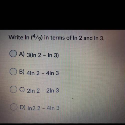 Write In (4/9) in terms of In 2 and In 3.