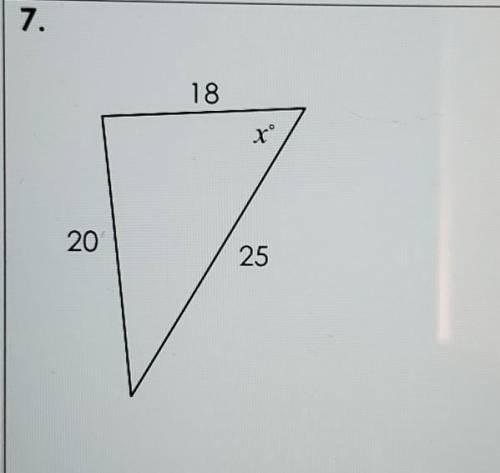 Use the law of cosines to find each missing angle. Round to the nearest tenth.(Unit 8: Right Triangl