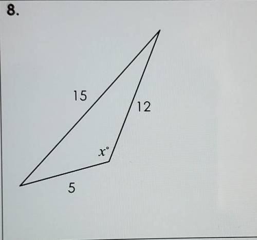 Use the law of cosines to find each missing angle. Round to the nearest tenth.(Unit 8: Right Triangl