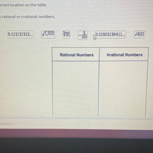 Classify the real numbers as a rational or irrational numbers