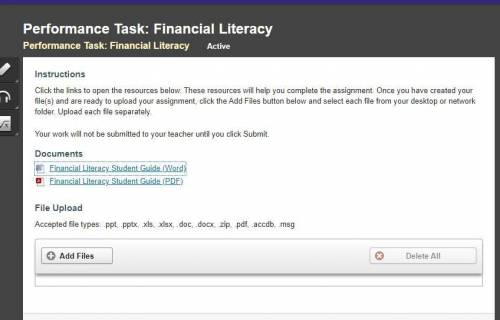 Has anyone here done this Performance Task: Financial Literacy assignment. Please paste it here.