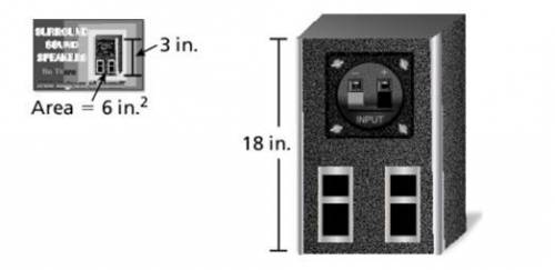 The front of the speaker is similar to the front of a speaker in a photo. What is the area of the fr