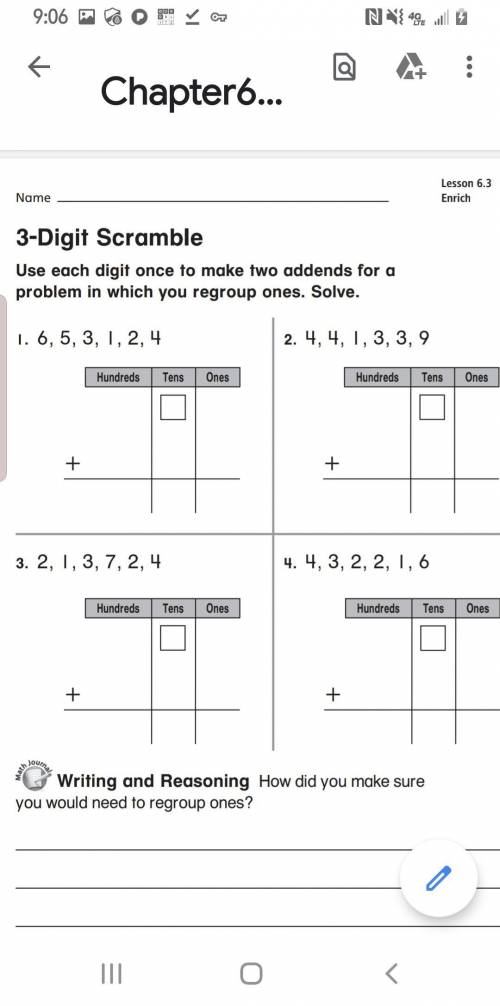 Use each digit once to make two addends for a problem. Solve  ***** look at attached worksheets*****