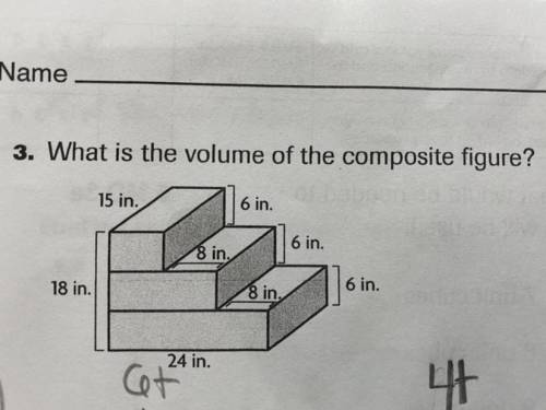 What is the volume of the composite figure? Don’t mind the 6 and 4 that was written with my handwrit