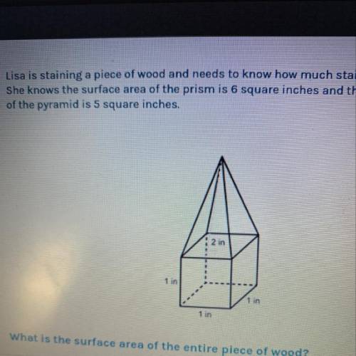 What is the surface area of the entire piece of wood? (Need answer ASAP)