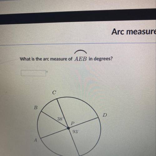 What is the arc measure of AEB in degrees?