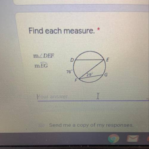 Find each measure.  m m EG