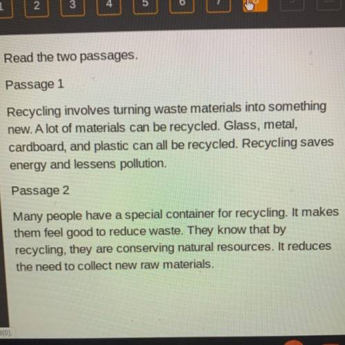 Which statement best combines the ideas from the two passages? All items can be recycled Al lot of p