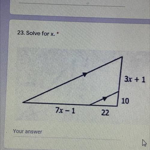 Solve for x. * 3x + 1 10 Zr-1 22