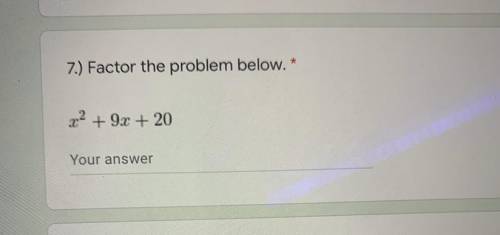 What is the factor of this problem? ~plz help I cannot get this wrong !