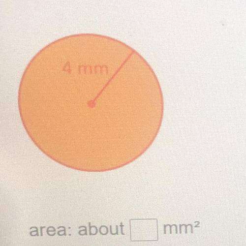 Find the area of this circle use 3.14 or 22/7 or pie round your answer to the nearest hundred if nec