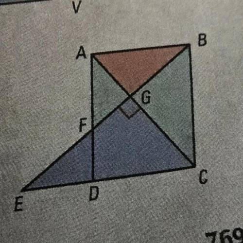 In the diagram shown, ABCD is a parallelogram. The ratio of the area of triangle AGB tot he area of
