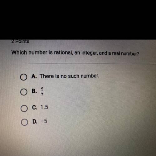 Which number is a rational, an integer, and a real number?
