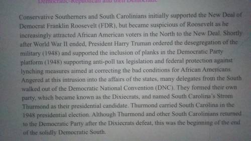 Why were the Dixiecrats created?? Picture below⬇⬇ 20pts.