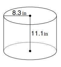 A cylinder and its dimensions are shown. One equation for calculating the volume of a cylinder is V
