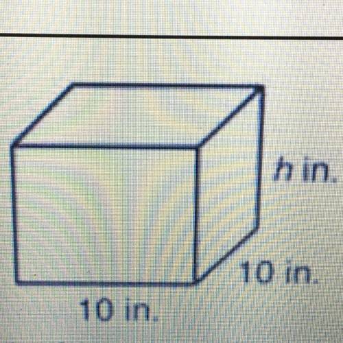 If the surface area of this box was 680in?, what would the value of h have to be?