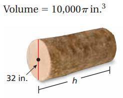 Find the missing dimension of the cylinder. Round your answer to the nearest whole number.