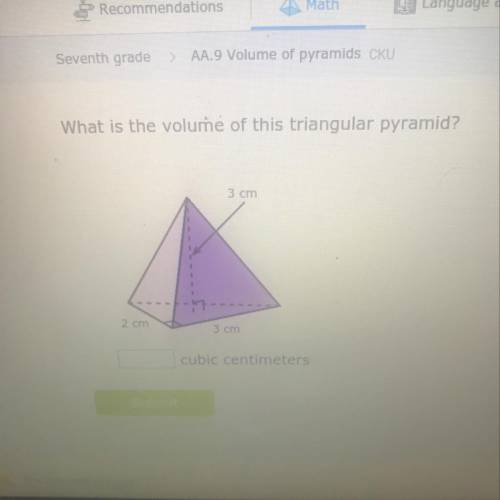 What is the volume of this triangular pyramid