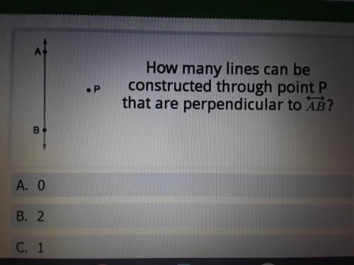 How many lines can be constructed through point P that are perpendicular to ab